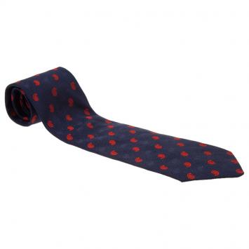 Pre Owned Dior Navy Blue Apostrophe Printed Silk Tie