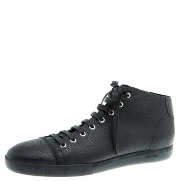 Pre Owned Dior Homme Black Leather High Top Sneakers Size 42