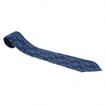 Pre Owned Dior Blue Floral Print Silk Tie
