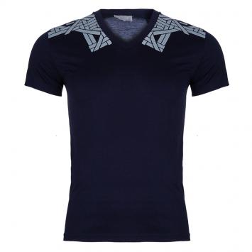Pre Owned Dior Navy Print T-Shirt S