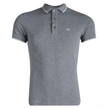 Pre Owned Dior Grey White Bee Embroidery Polo T-Shirt S