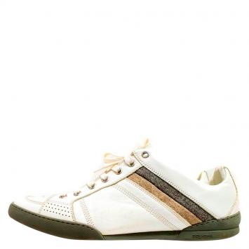 Pre Owned Dior White Leather and Suede Sneakers Size 43