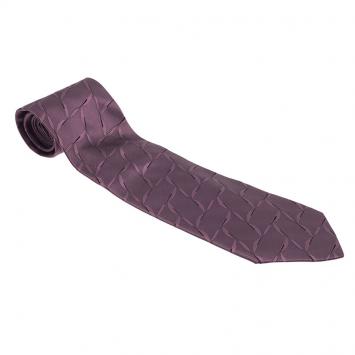 Pre Owned Dolce and Gabbana Purple Patterned Silk Tie