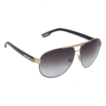 Pre Owned Dolce and Gabbana Black DG 2099 Aviators 