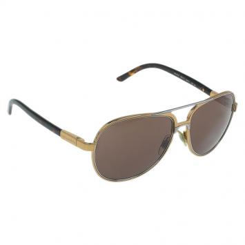 Pre Owned Dolce and Gabbana Gold 2047 Aviators 