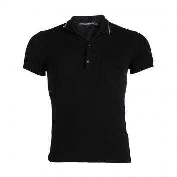 Pre Owned Dolce And Gabbana Black Knit Polo T-Shirt XS