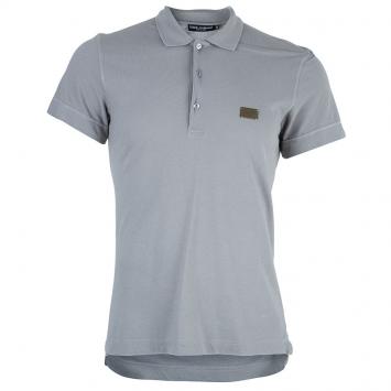 Pre Owned Dolce and Gabbana Men's Grey Cotton Polo Shirt M