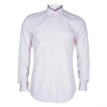 Pre Owned Dolce and Gabbana Men's Pink Striped Shirt M