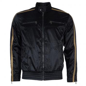 Pre Owned Dolce and Gabbana Black and Gold Bomber Jacket M