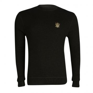 Pre Owned Dolce and Gabbana Olive Green Textured Wool Sweater XL