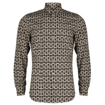 Pre Owned Dolce and Gabbana Men's Multicolor Print Shirt M