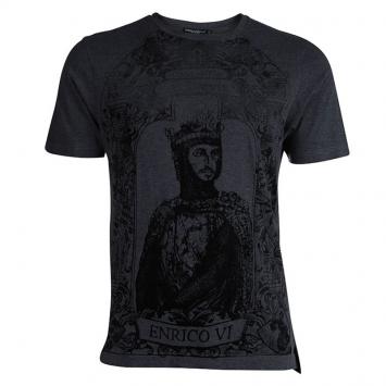 مملوكة مسبقًا Dolce and Gabbana King Enrico VI Flock Printed T-shirt  M