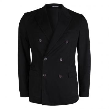 Pre Owned Dolce and Gabbana Black Cotton Double Breasted Blazer L