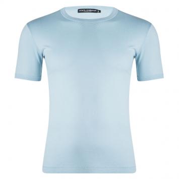 مملوكة مسبقًا Dolce and Gabbana Light Blue Crew Neck T-Shirt XS