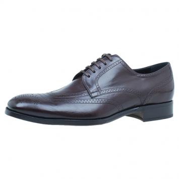Pre Owned Dolce and Gabbana Brown Brogue Leather Oxfords Size 42