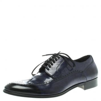 Pre Owned Dolce and Gabbana Two Tone Brogues Leather Derby Oxford Shoes Size 42.5