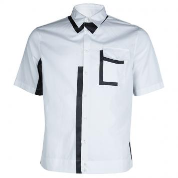 Pre Owned DSquared2 Monochrome Button-down Short Sleeve Cotton Shirt XXL