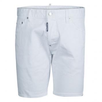 مملوكة مسبقًا DSquared2 White Denim Bermuda Shorts L