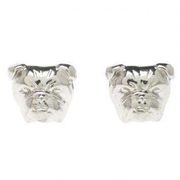 Pre Owned Alfred Dunhill Iconic Bulldog Silver Cufflinks