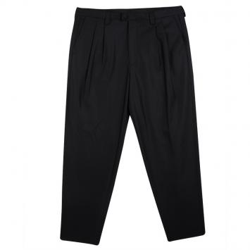 مملوكة مسبقًا Emporio Armani Black Felt Zip Detail Pleated Trousers XXL