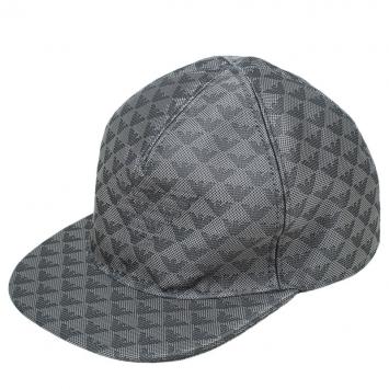 Pre Owned Emporio Armani Grey Monogram Baseball Cap Size L