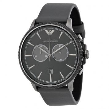 Pre Owned Emporio Armani Black Stainless Steel AR1794 men's Wristwatch 43MM