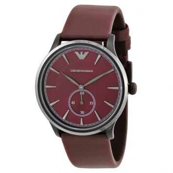 Pre Owned Emporio Armani Red Stainless Steel AR1801 Men's Wristwatch 38MM