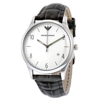 Pre Owned Emporio Armani Silver Stainless Steel AR1880 Men's Wristwatch 41MM