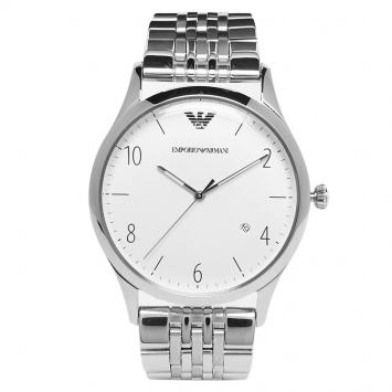 Pre Owned Emporio Armani Silver Stainless Steel AR1867 Men's Wristwatch 41MM