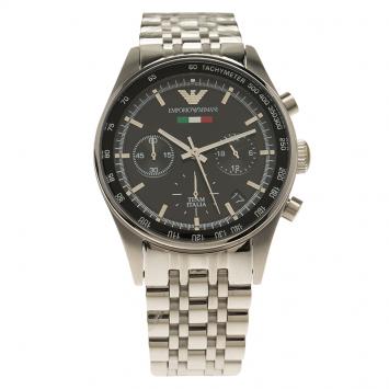 Pre Owned Emporio Armani Black Stainless Steel AR5984 Men's Wristwatch 36MM