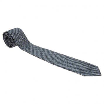 Pre Owned Ermenegildo Zegna Grey Diamond Pattern Silk Tie