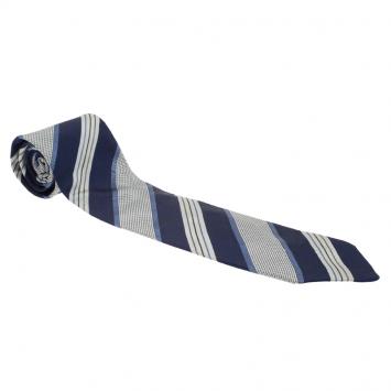 Pre Owned Ermenegildo Zegna Blue and Grey Striped Tie