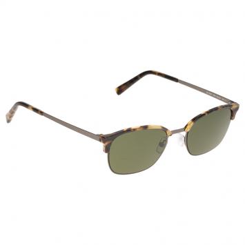 Pre Owned Ermenegildo Zegna Tortoise Frame EZ0047 Half Rimmed Round Sunglasses