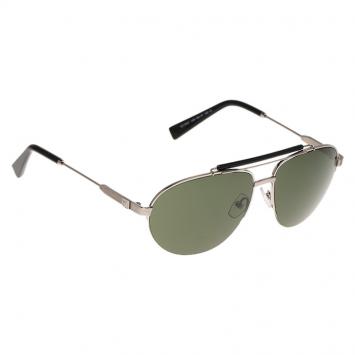 Pre Owned Ermenegildo Zegna Silver and Black EZ0007 Aviators