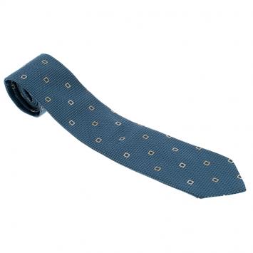 Pre Owned Ermenegildo Zegna Powder Blue Textured Silk Tie