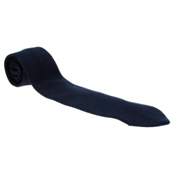 Pre Owned Ermenegildo Zegna Navy Blue Wool and Cashmere Blend Tie 