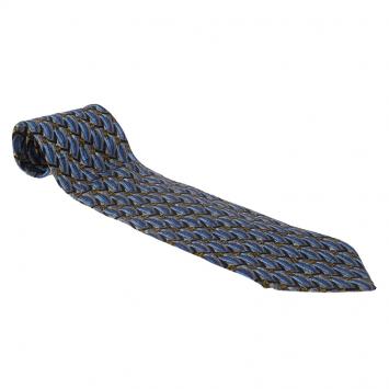 Pre Owned Ermenegildo Zegna Blue Woven Silk Tie