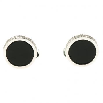 Pre Owned Ermenegildo Zegna Black Stainless Steel Men's Cufflinks
