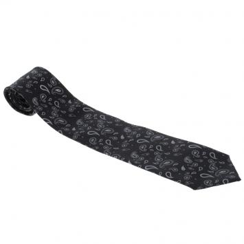 Pre Owned Ermenegildo Zegna Navy Blue Paisley Patterned Silk Tie