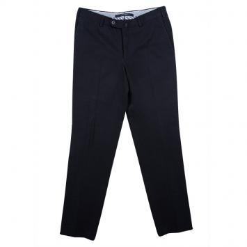 Pre Owned Ermenegildo Zegna Navy Blue Cotton Regular Fit Trousers M