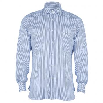 Pre Owned Ermenegildo Zegna Monochrome Pinstripe Formal Shirt M