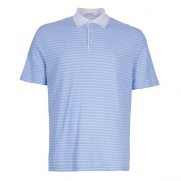 Pre Owned Ermenegildo Zegna Men's Blue Striped Polo Shirt XXL