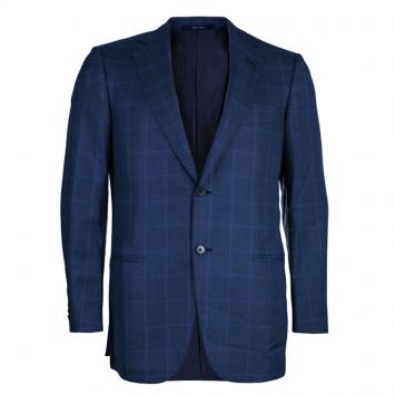 Pre Owned Ermenegildo Zegna Men's Blue Check Blazer M