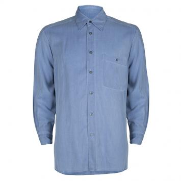 Pre Owned Ermenegildo Zegna Men's Blue Denim Shirt M