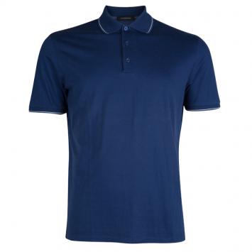 Pre Owned Ermenegildo Zegna Blue Jersey Polo T-Shirt M