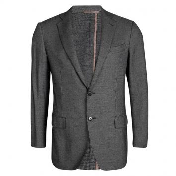 Pre Owned Ermenegildo Zegna Black Patterned Easy Fit Mila Blazer L