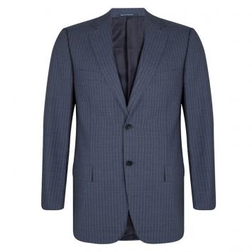 Pre Owned Ermenegildo Zegna Blue Striped Regular Fit Blazer L