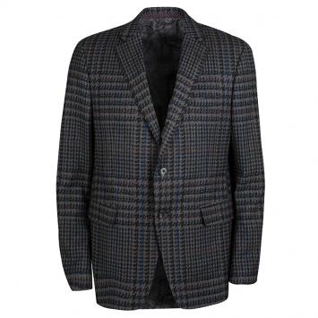 Pre Owned Etro Multicolor Printed Wool Notched Collar Blazer L