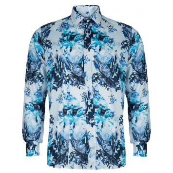 Pre Owned Etro Men's White Floral Print Shirt M