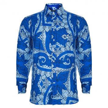 Pre Owned Etro Blue Linen Shirt L